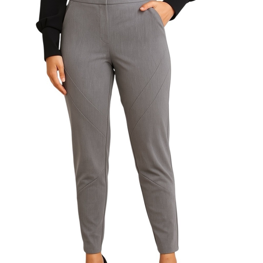 Vince Camuto 12 Gray Straight Leg Slacks Office Contemporary